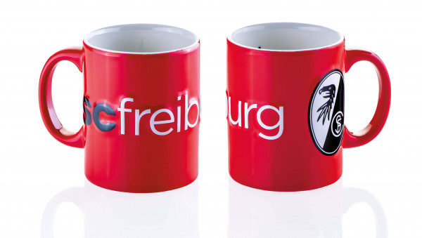 SC Freiburg SCF Tasse Relief Fußball Rot